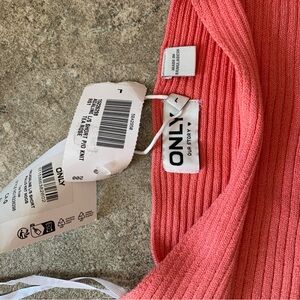 ONLY Women's Pink Ribbed Sweater